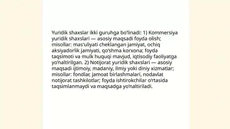 Fuqarolik huquqining subyekti sifatida yuridik shaxslar 4