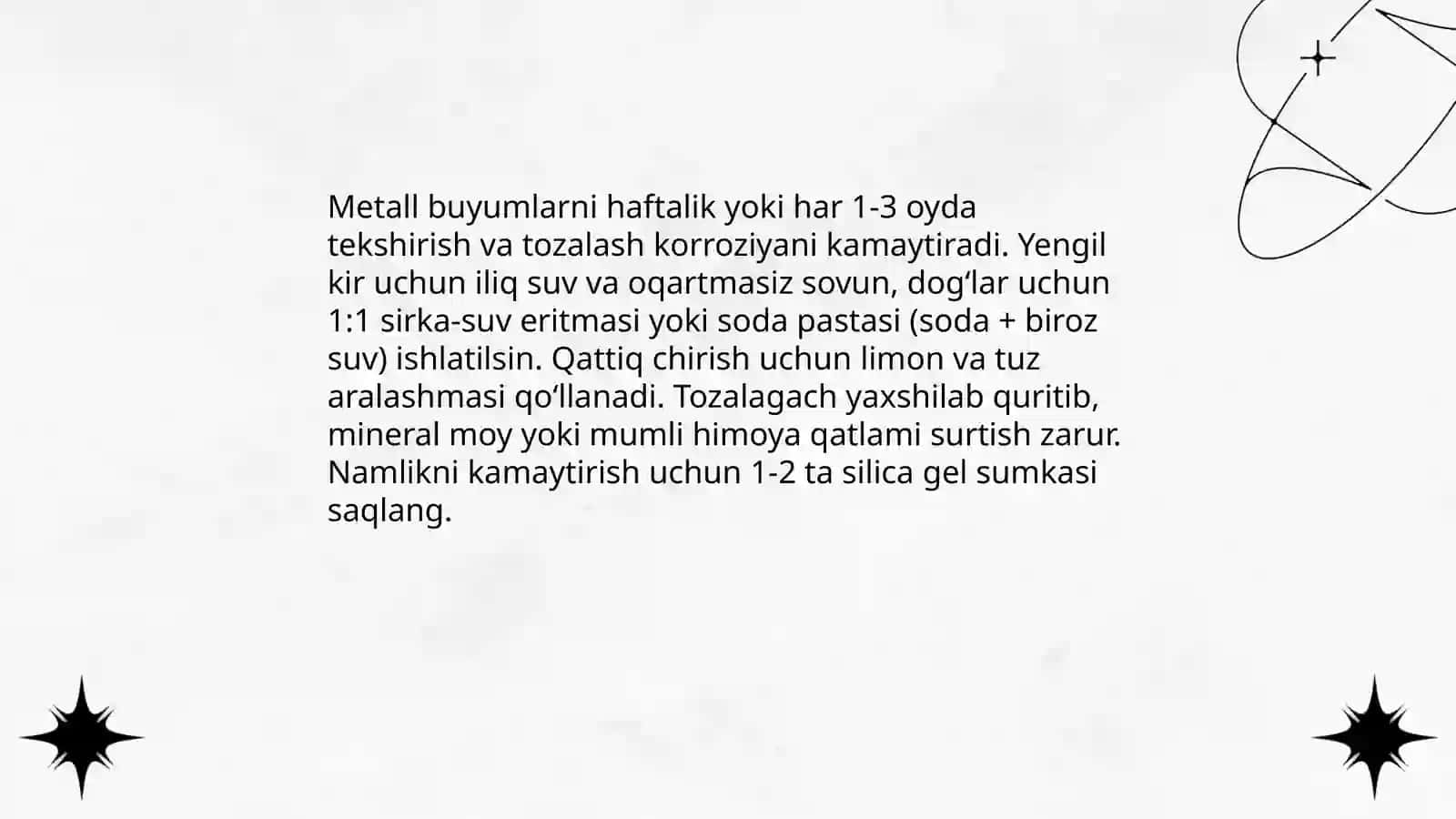 Uy sharoitida korroziyani kamaytirish 4