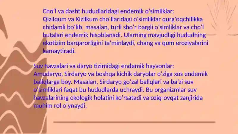 O'rta Osiyo endemik organizmlari 4