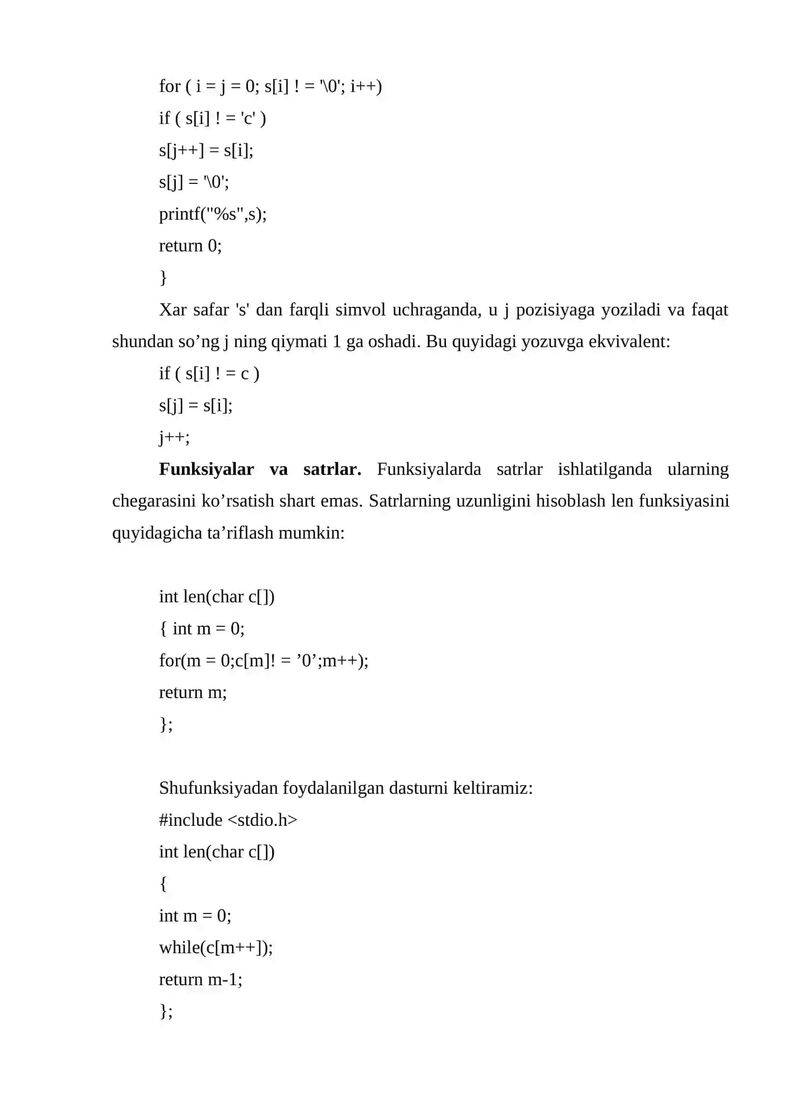 C++ da satrli kattaliklar ular bilan ishlash 4