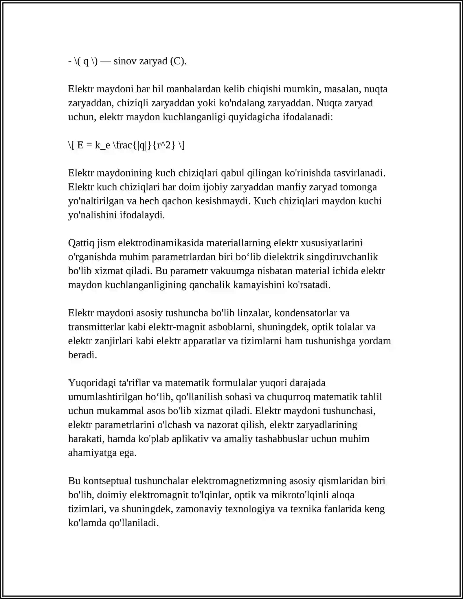 YERNING ELEKTR MAYDONI 4