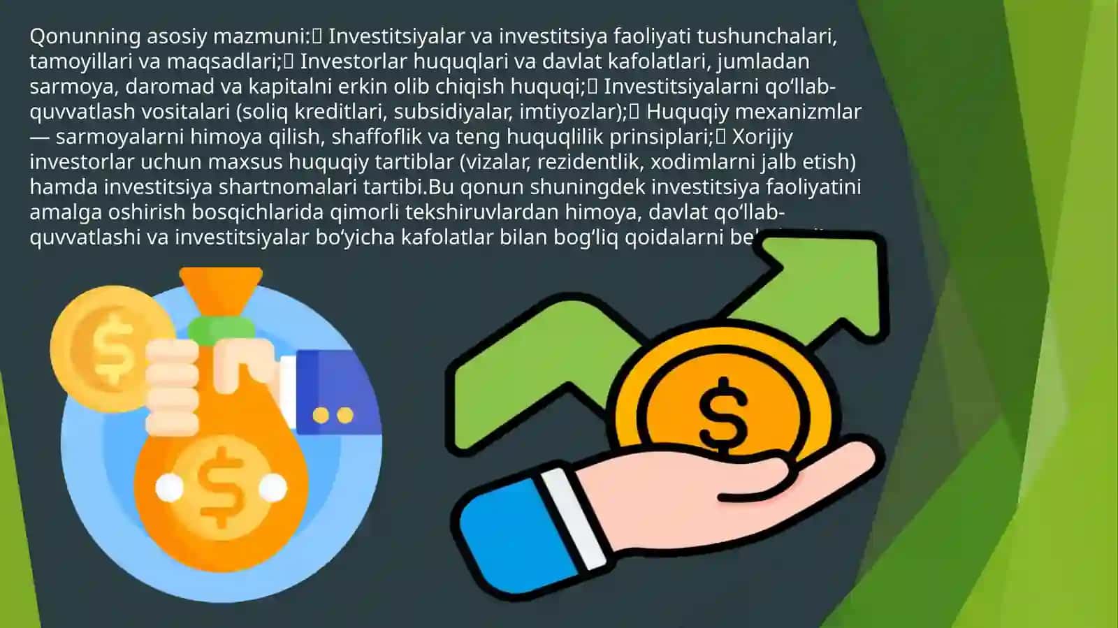Investitsiyafaoliyatini qoʻllab-quvvatlovchi huquqiy hujjatlar 4