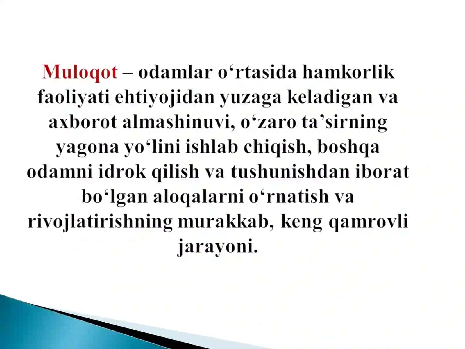 Muloqot va nutq haqida tushuncha, muloqot turlari 4