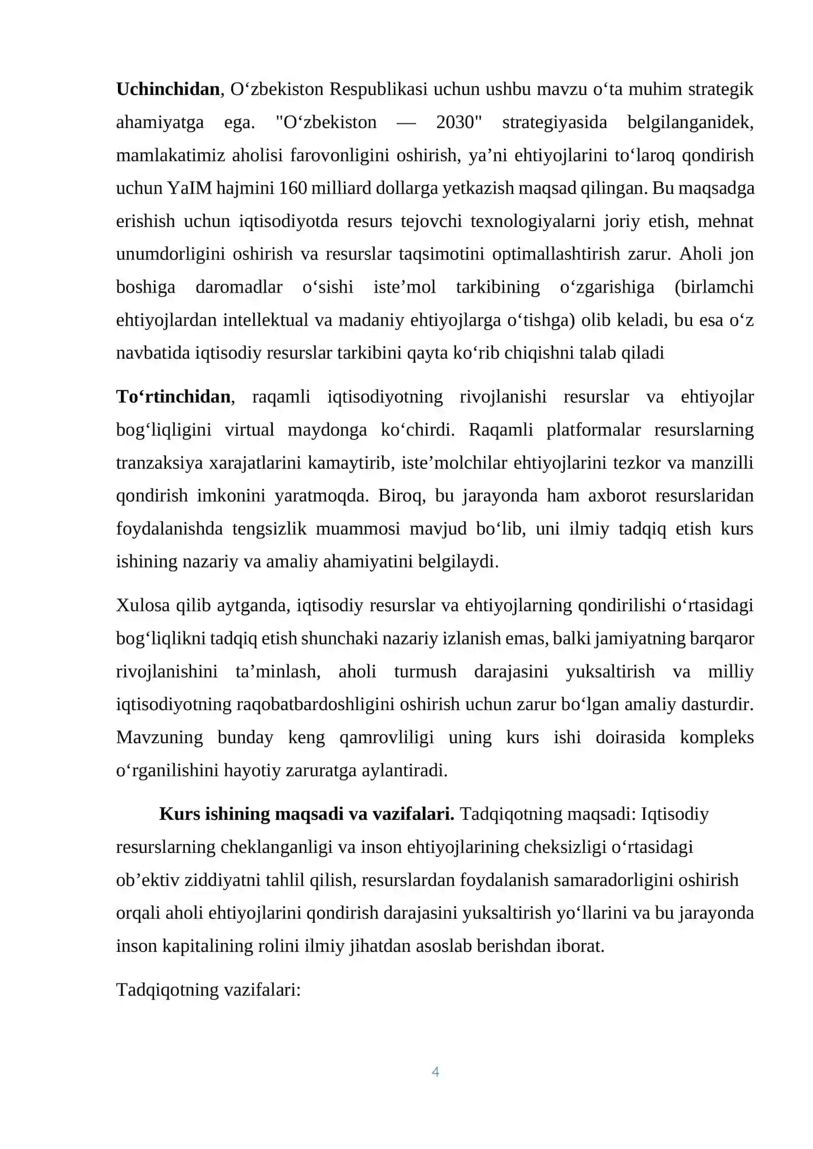IQTISODIYOT NAZARIYASI KURS ISHI 4