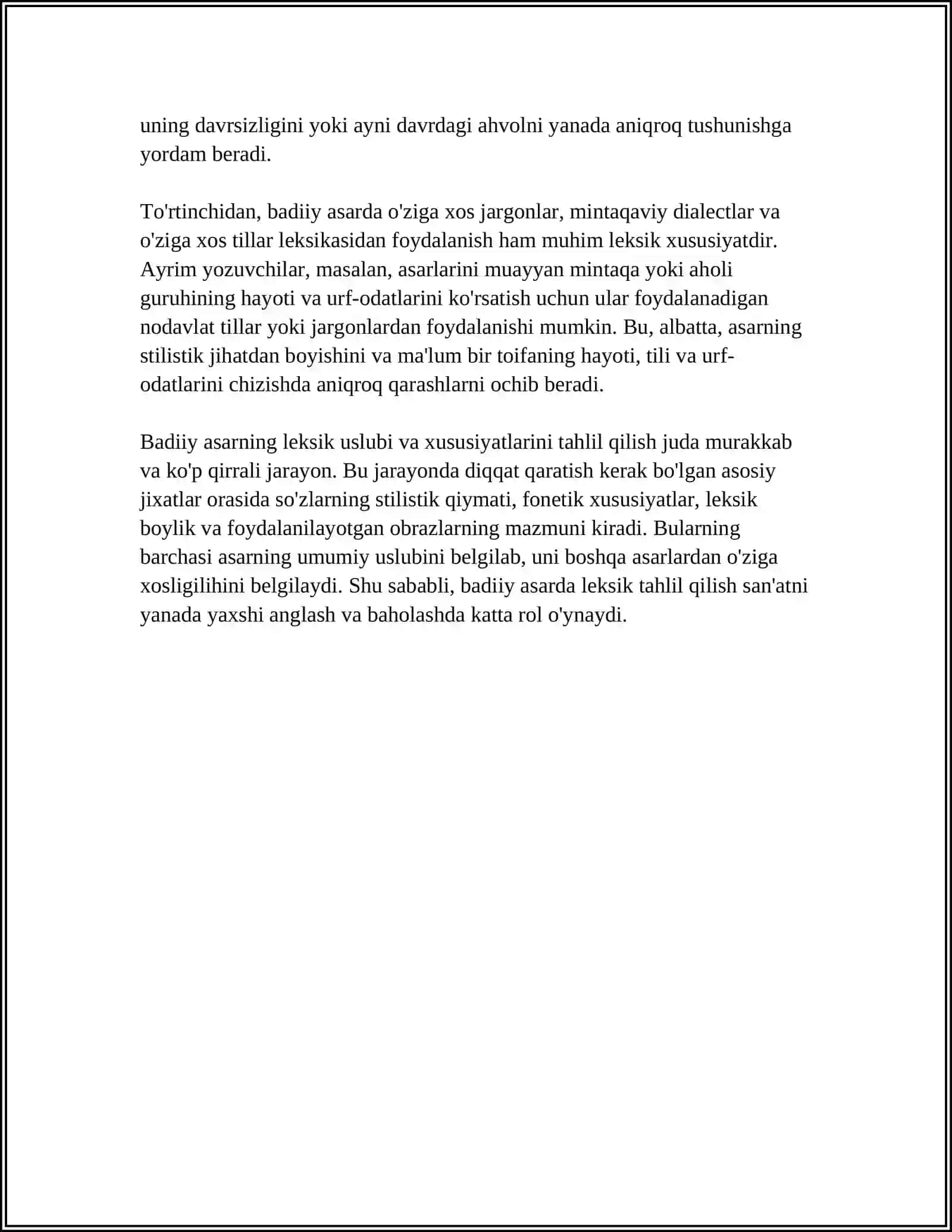 BADIIY ASAR TILI. MUAYYAN ASAR MISOLIDA TAHLILI 4