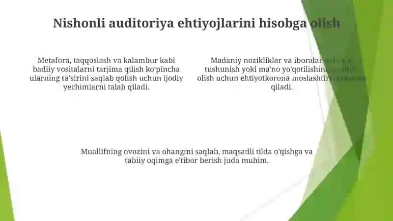 Badiiy Adabiyotda tarjimaning muammolari 4