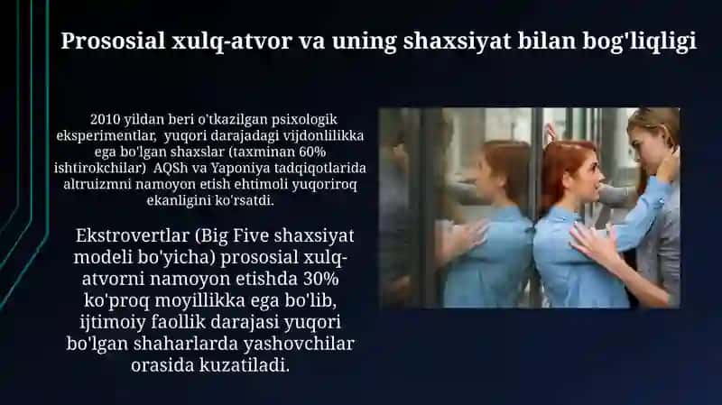 Shaxs va alturistlik xulq masalasi 4