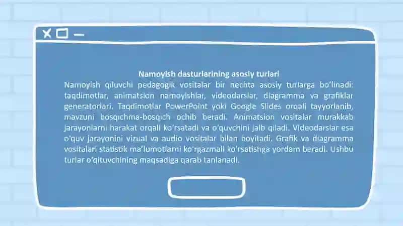 Namoyish qiluvchi dasturlar 4