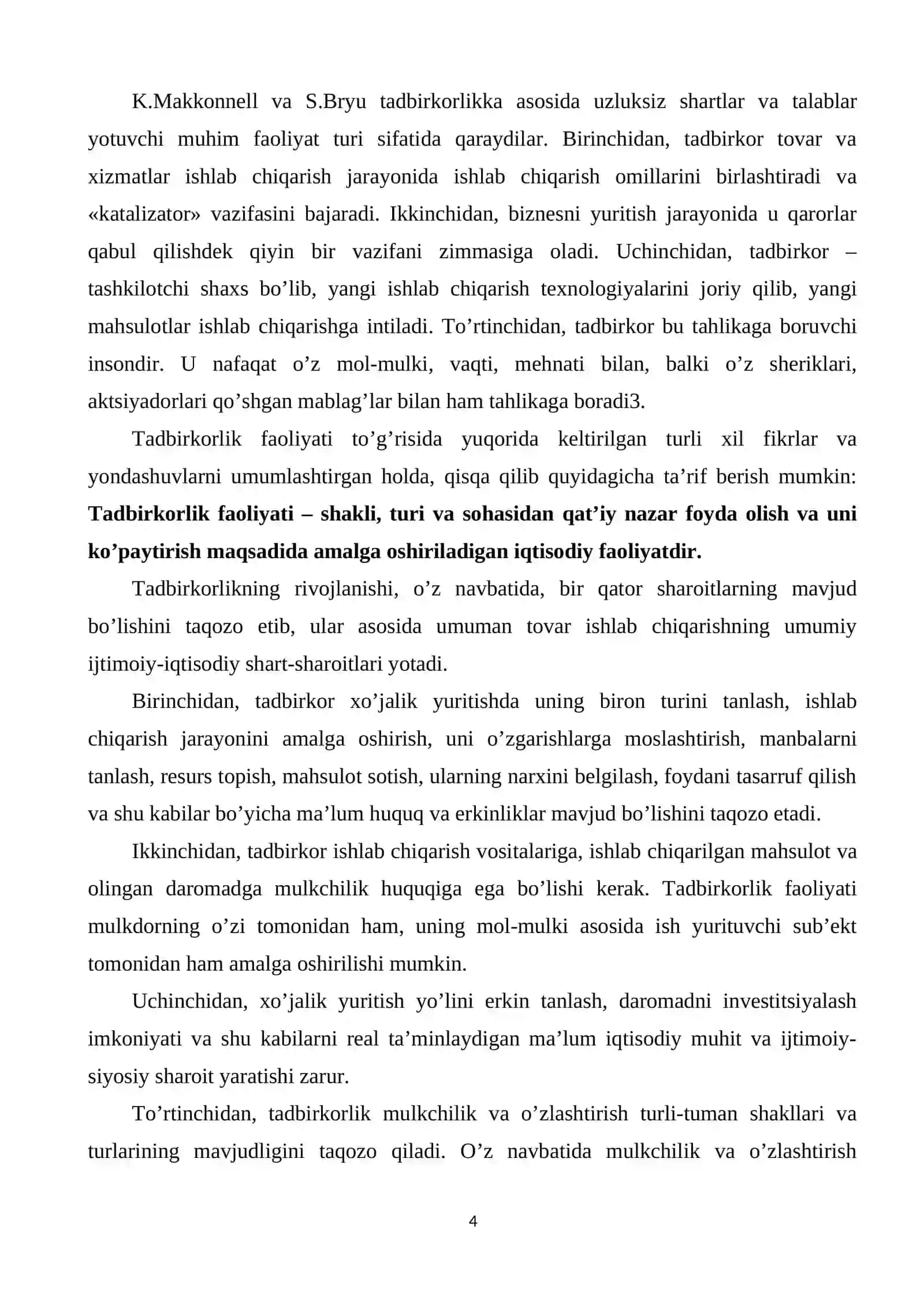 Tadbirkorlik faoliyati va tadbirkorlik kapitali 4