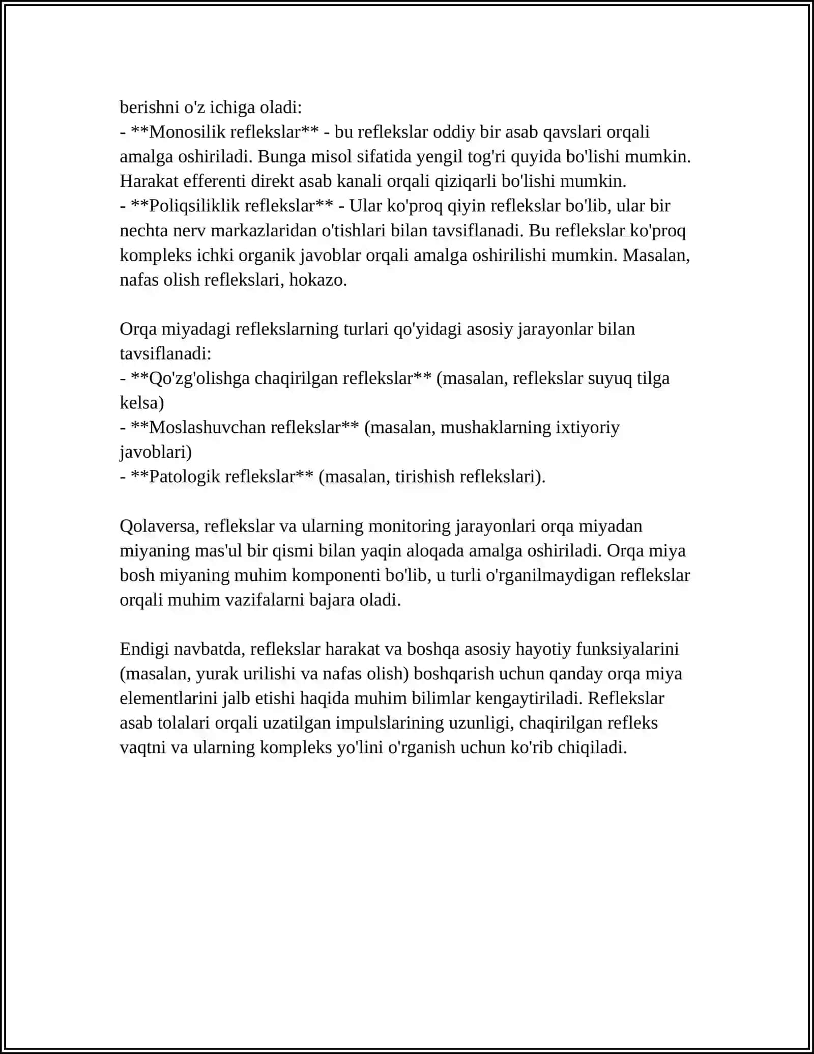 ORQA MIYA RIFLEKSLARI 4