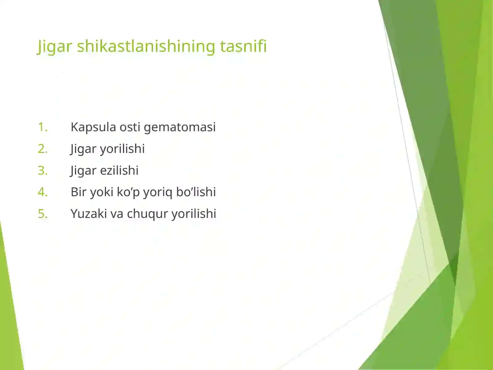 Qorin parda orti bo’shlig’I a’zolarining yopiq shikastlanishlari 4