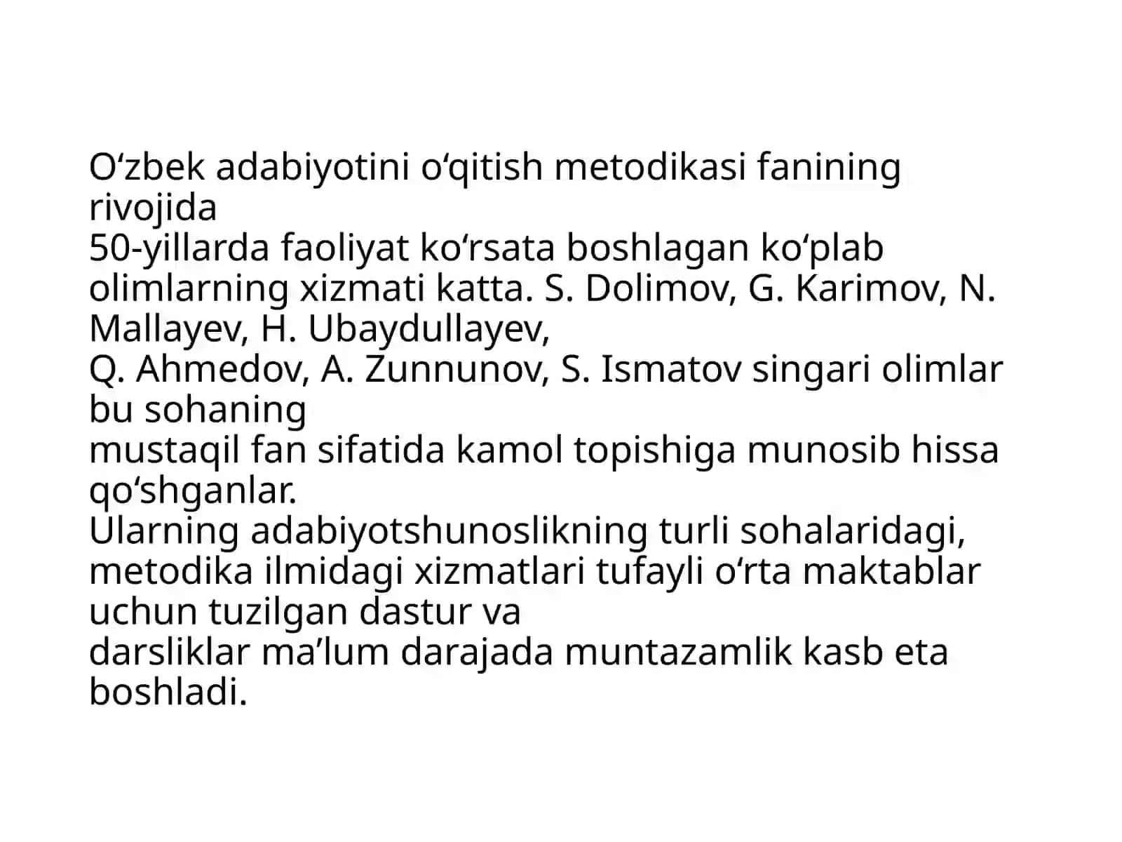Adabiyot o'qitish metodikasining tarixiy tarqqiyot yo'li 4