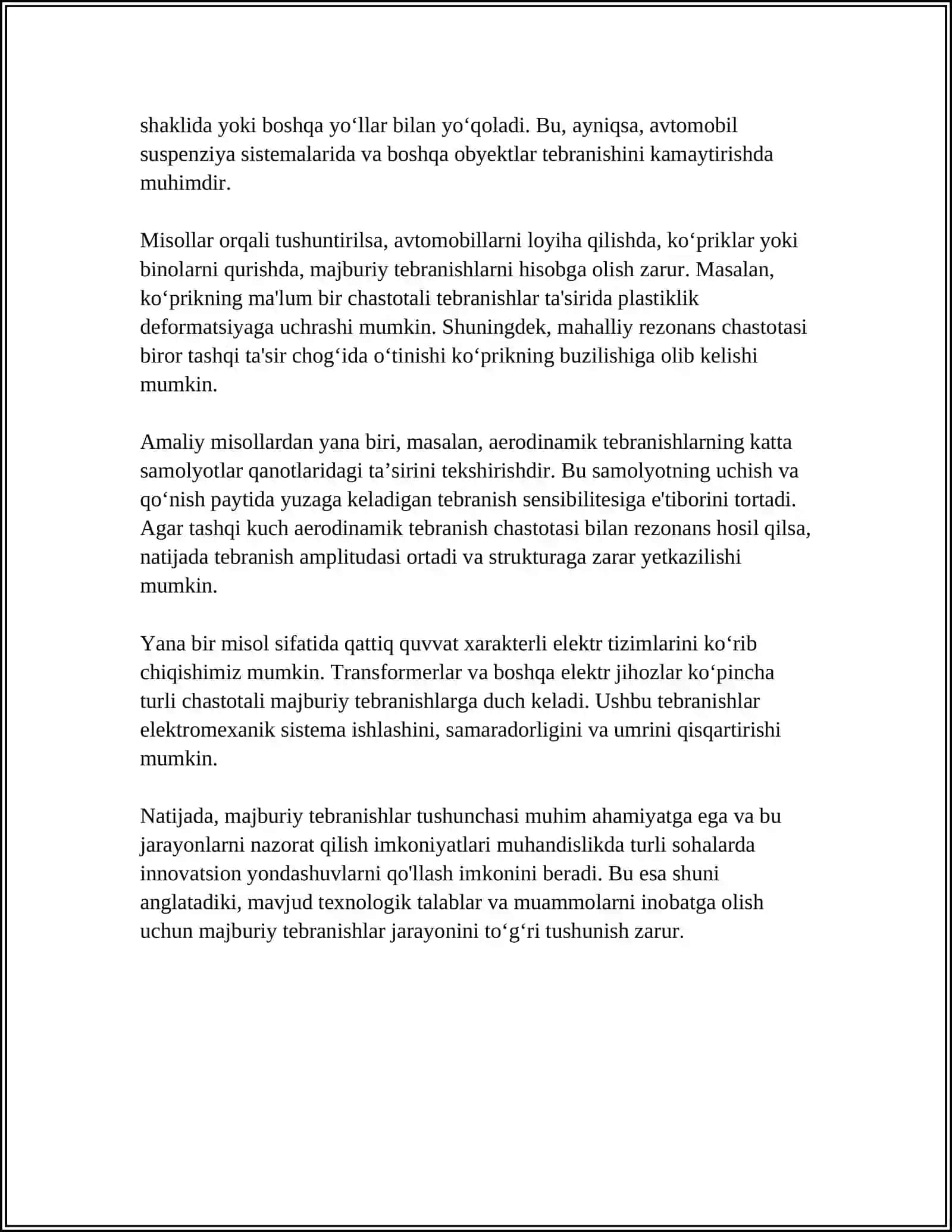MAJBURIY TEBRANISHLARDA REZONANS HODISASI 4