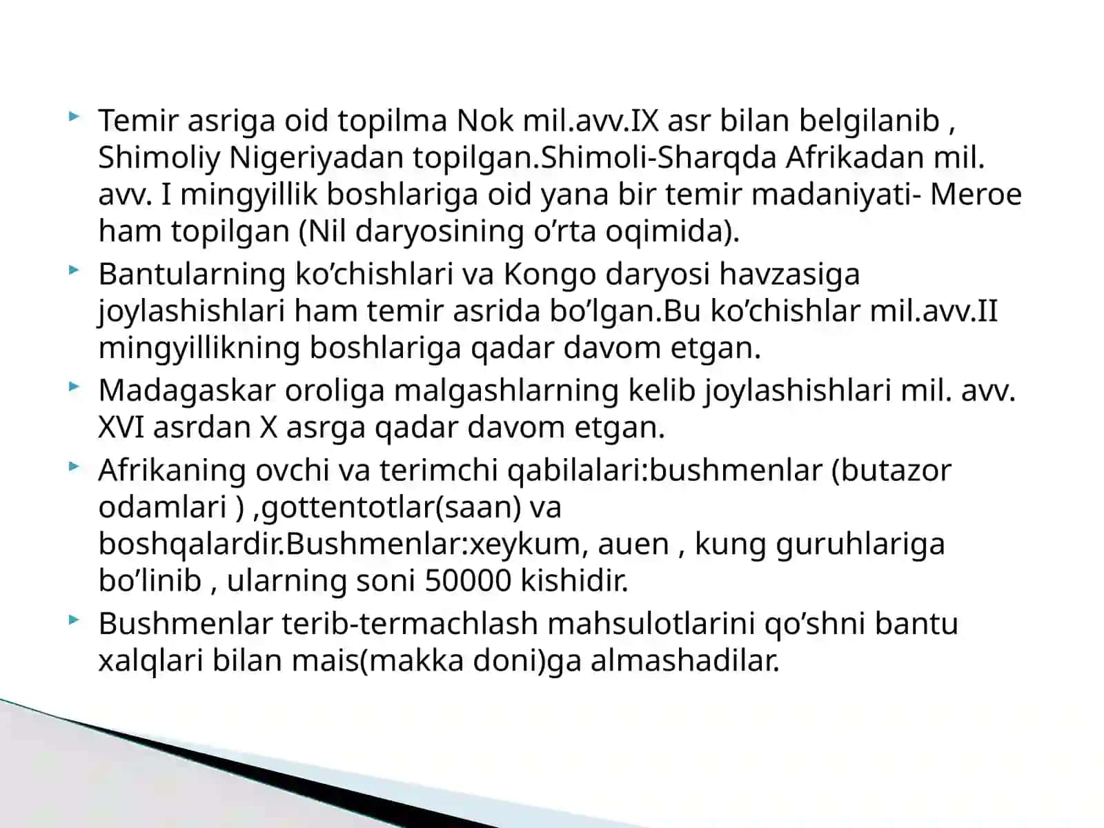 Markaziy Afrika xalqlari ma'naviy madaniyati 4