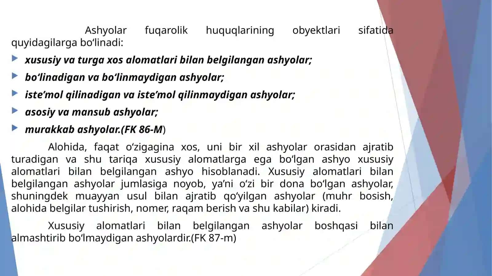 FUQAROLIK HUQUQI OBYEKTLARI 4