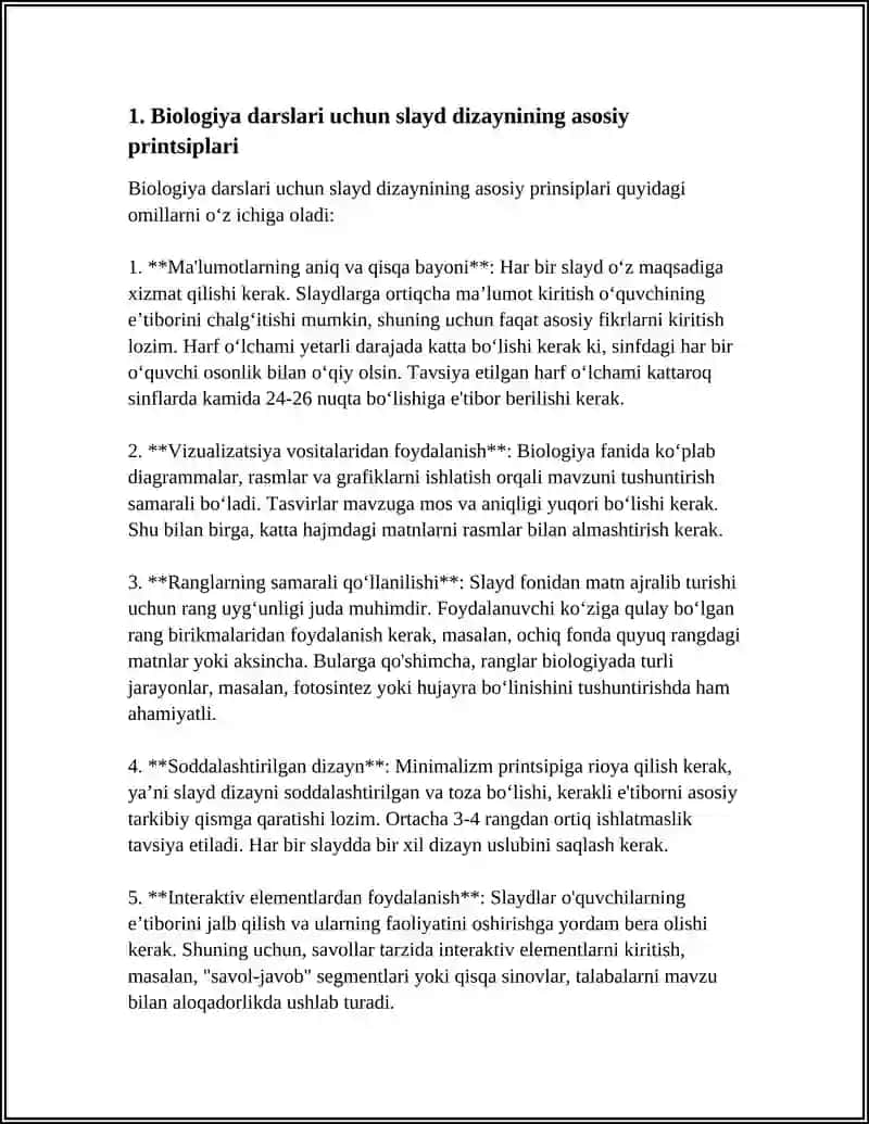 BIOLOGIYA DARSLARIDA FOYDALANILADIGAN SLAYDLAR TAYYORLASH 4