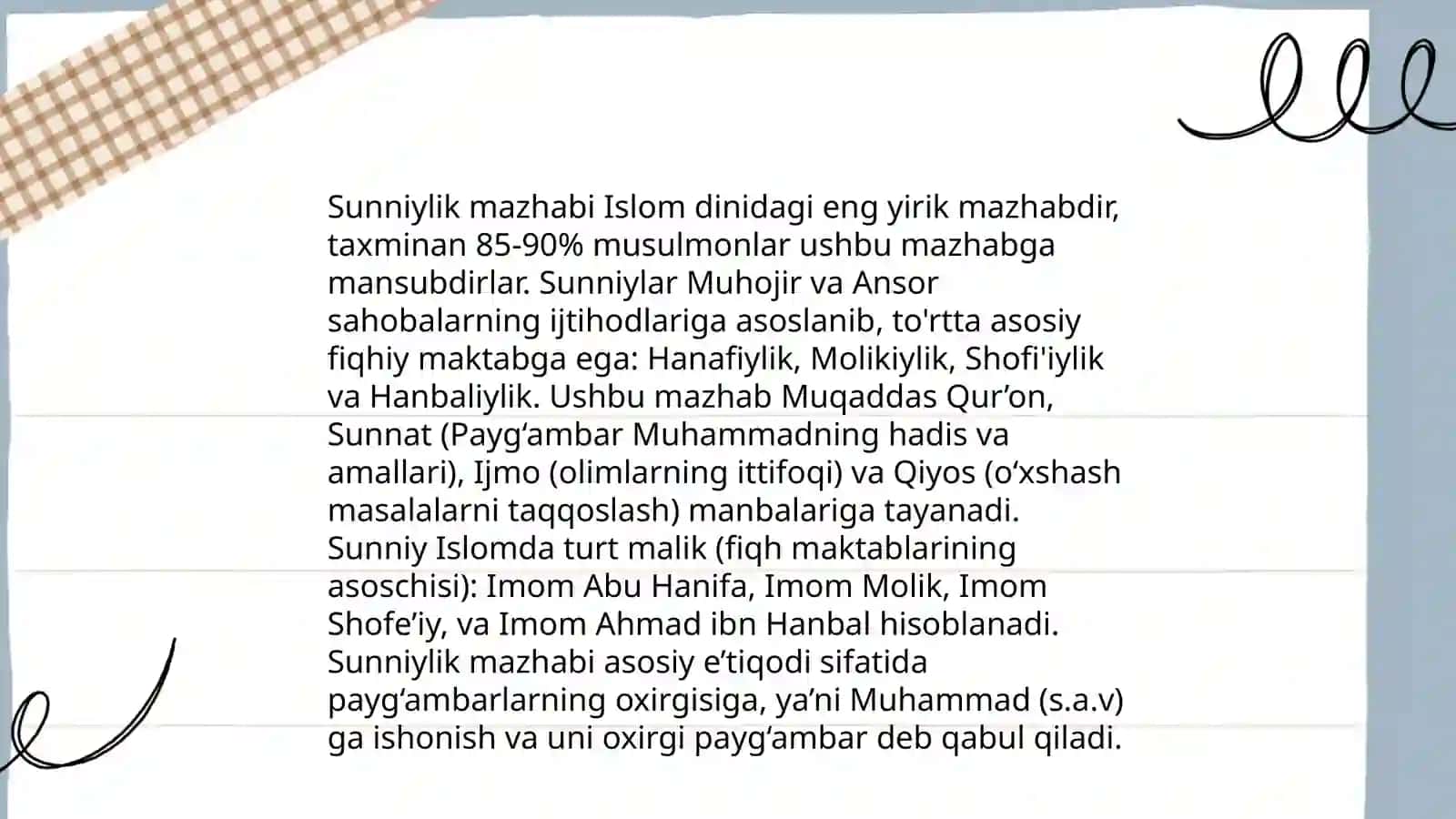 Islomdagi mazhablar va yoʻnalishlar 4