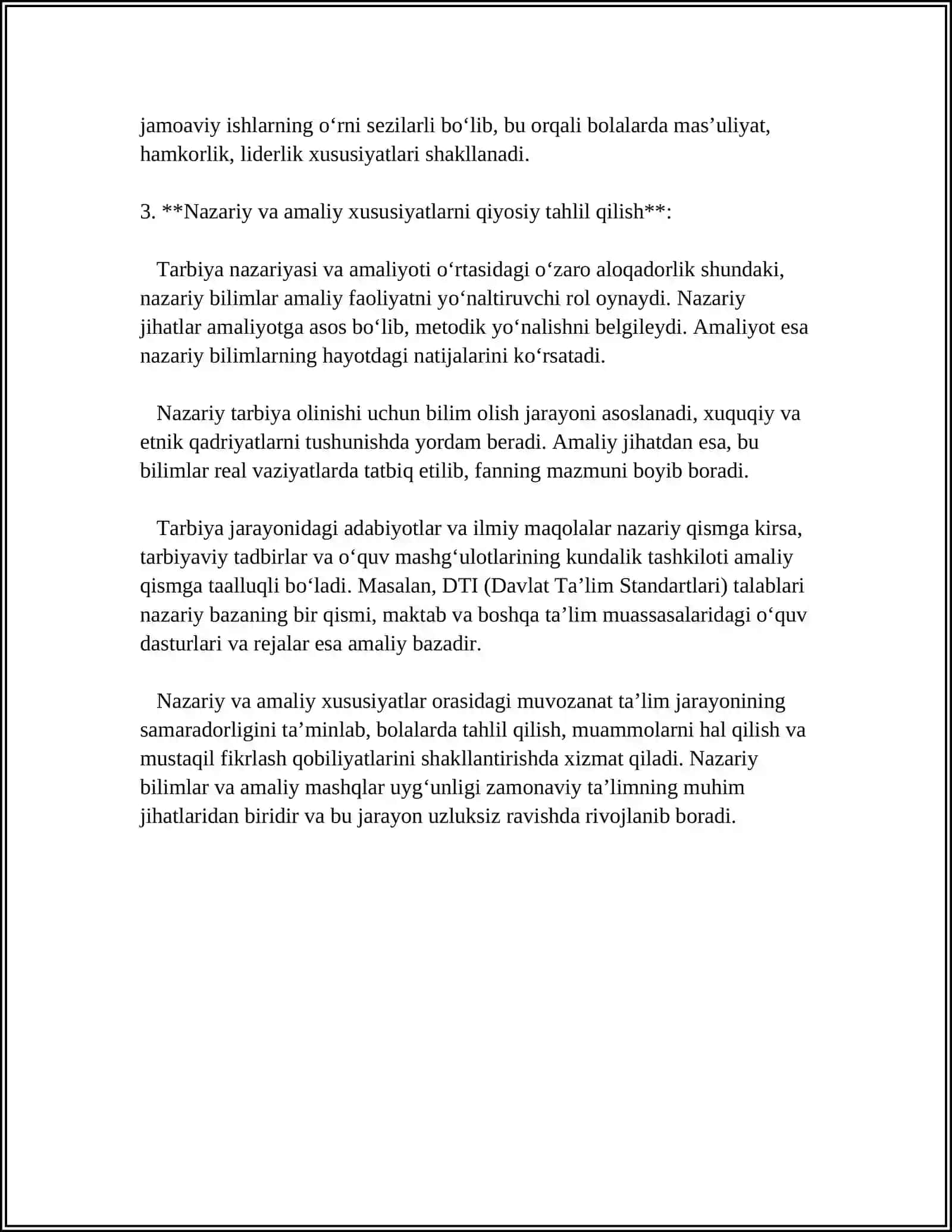 TARBIYA FANINI O ZIGA XOSLIKLARINI QIYOSIY TAHLIL GILISH 4