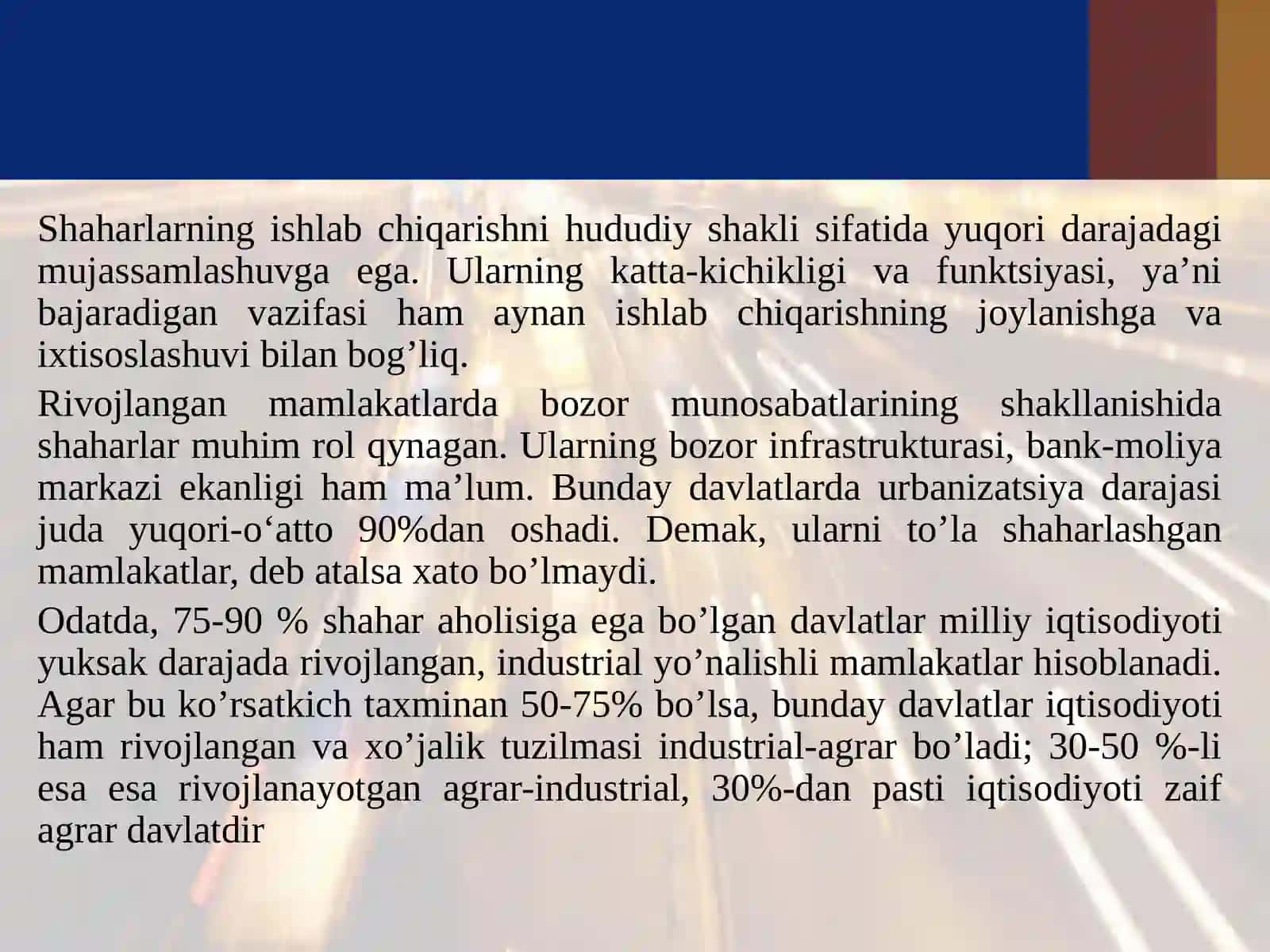 Hududiy majmualar va shaharlar rivojlanishi 4