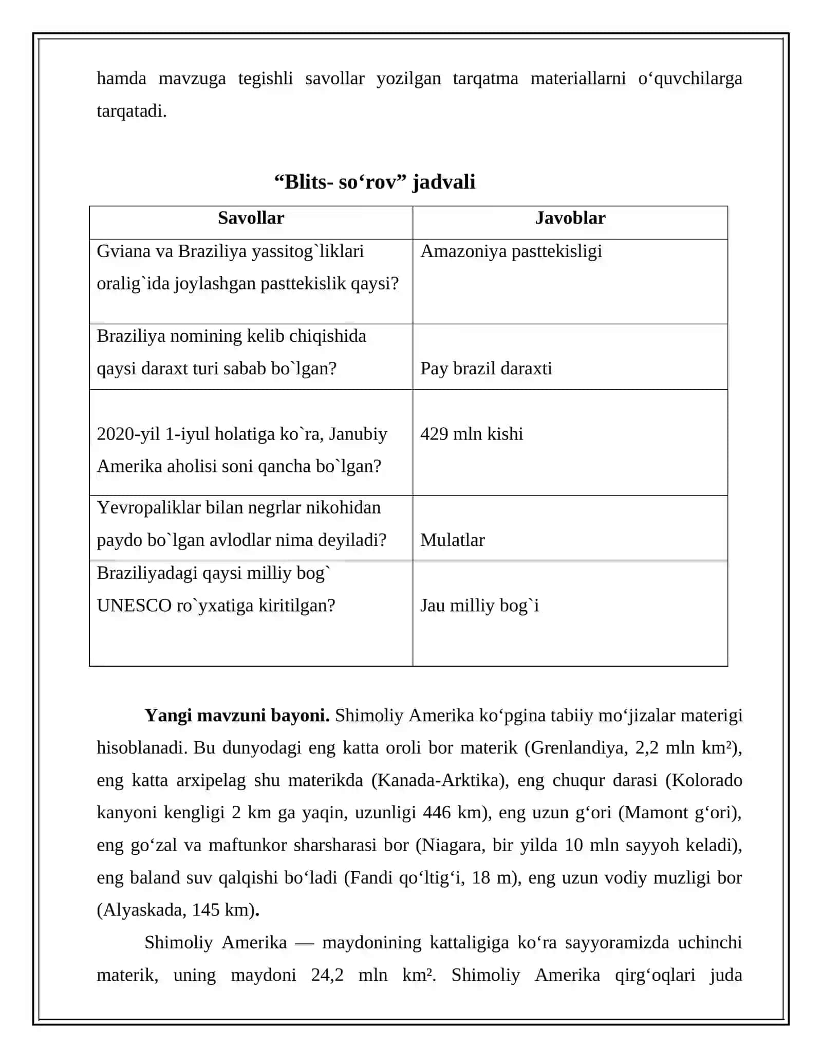 Shimoliy Amerikaning geografik o`rni, relyefi, foydali qazilmalari 4