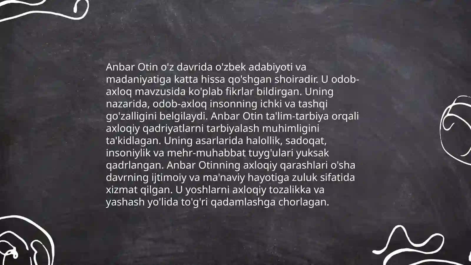 Turkiston ma'rifatchilarining yirik namoyandasi Anbar Otinning axloqiy qarashlari 4