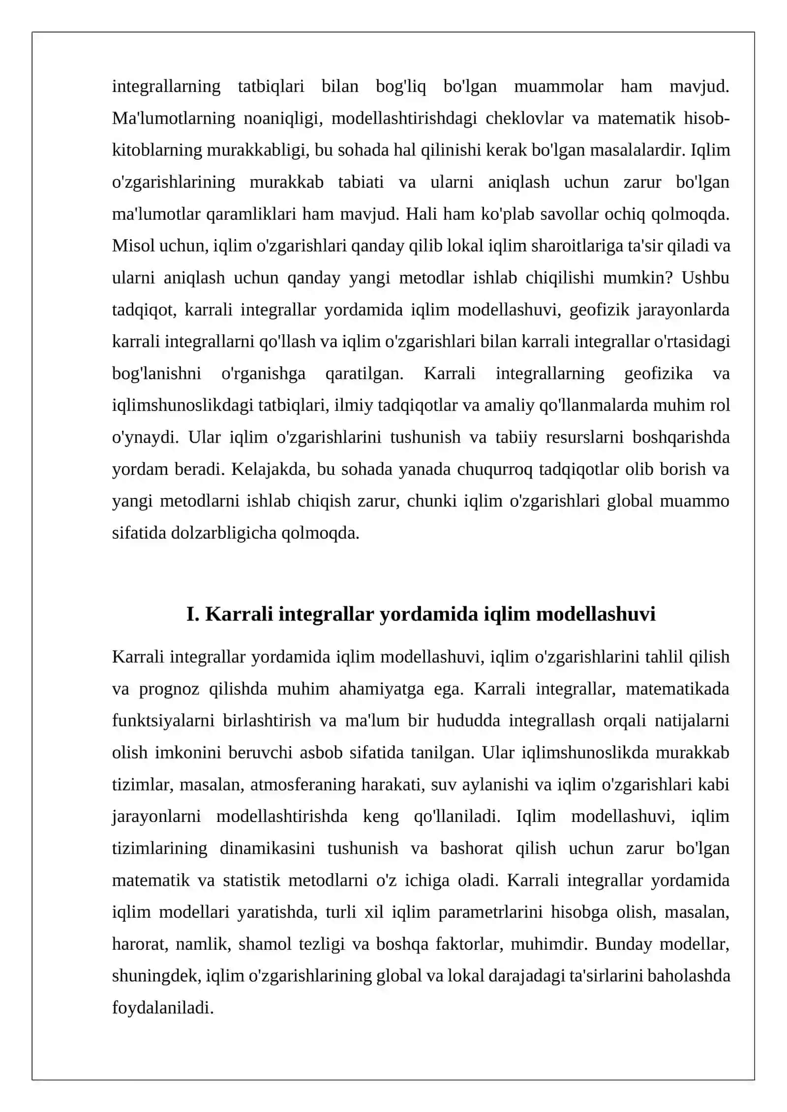 KARRALI INTEGRALLARNING GEOFIZIKA VA IQLIMSHUNOSLIKDAGI TATBIQLARI 4