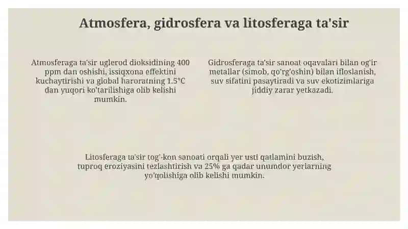 Inson biosfera omili sifatida inson faoliyatining biosferaga tasiri 4
