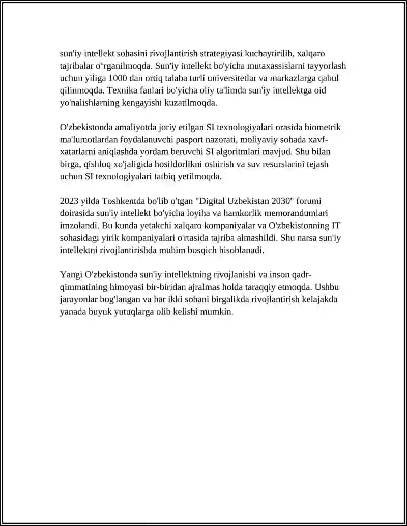 YANGI O'ZBEKISTONDA SUNʼIY INTELLEKTNING FALSAFIY-AXLOQIY MUAMMOLARI 4