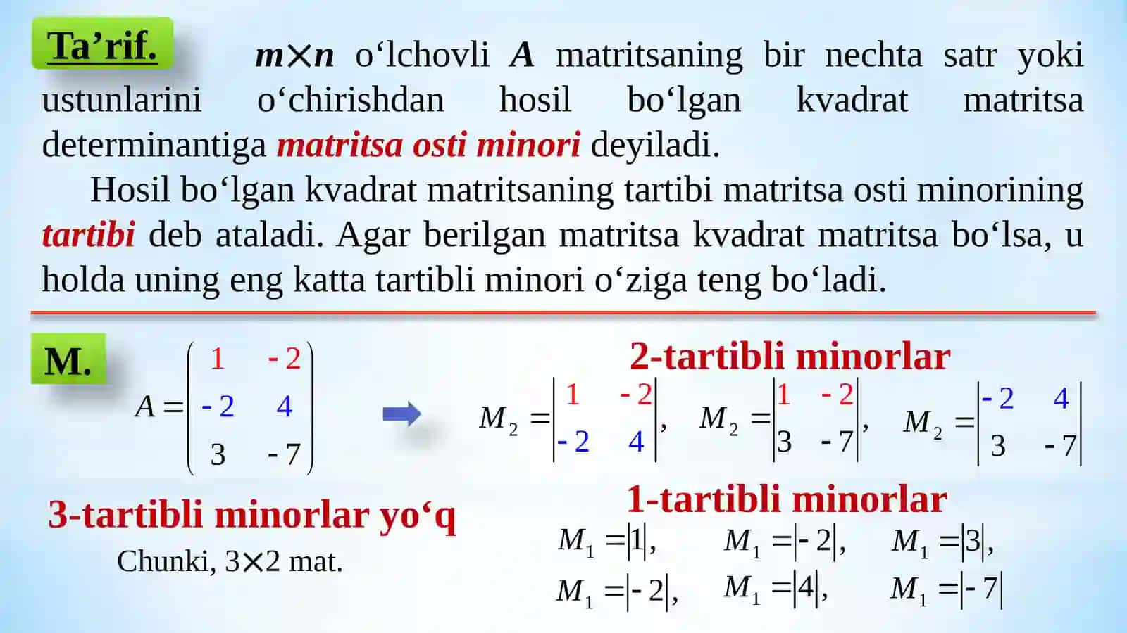 Matritsa rangi va teskari matritsa 4