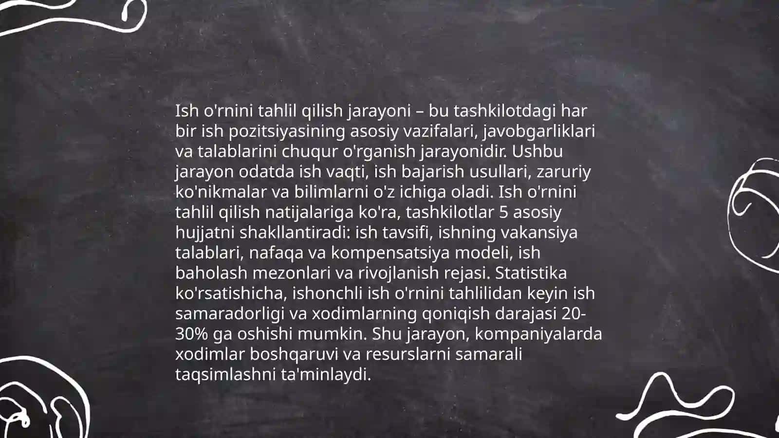 Ish o'rnini tahlil qilish metodlari 4