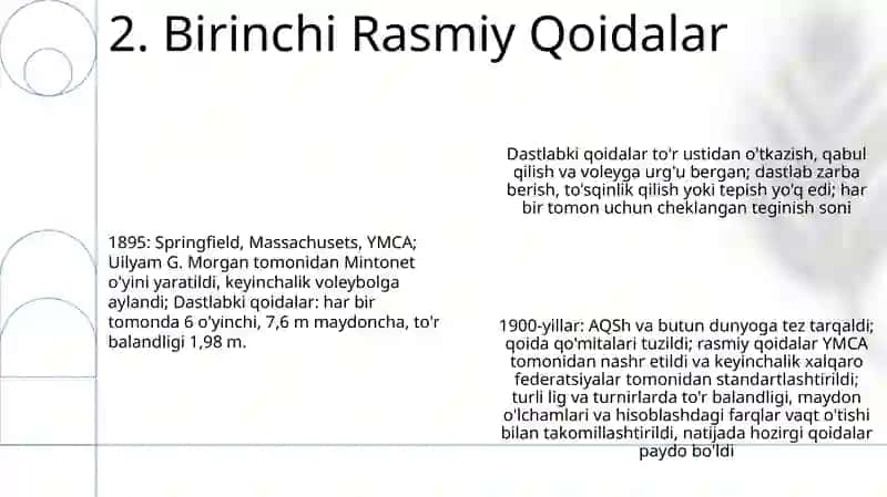 Dastlabki qoida o'zgarishlari va tajribalari 4