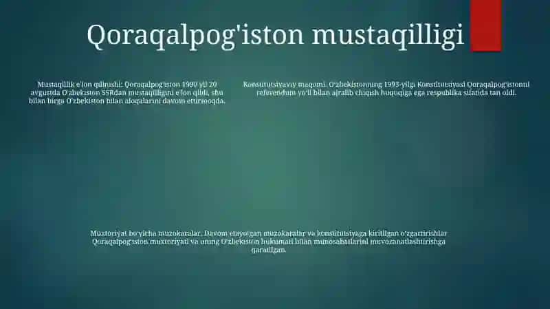 Mustaqillik Yillarida Qoraqalpogiston Respublikasi 4