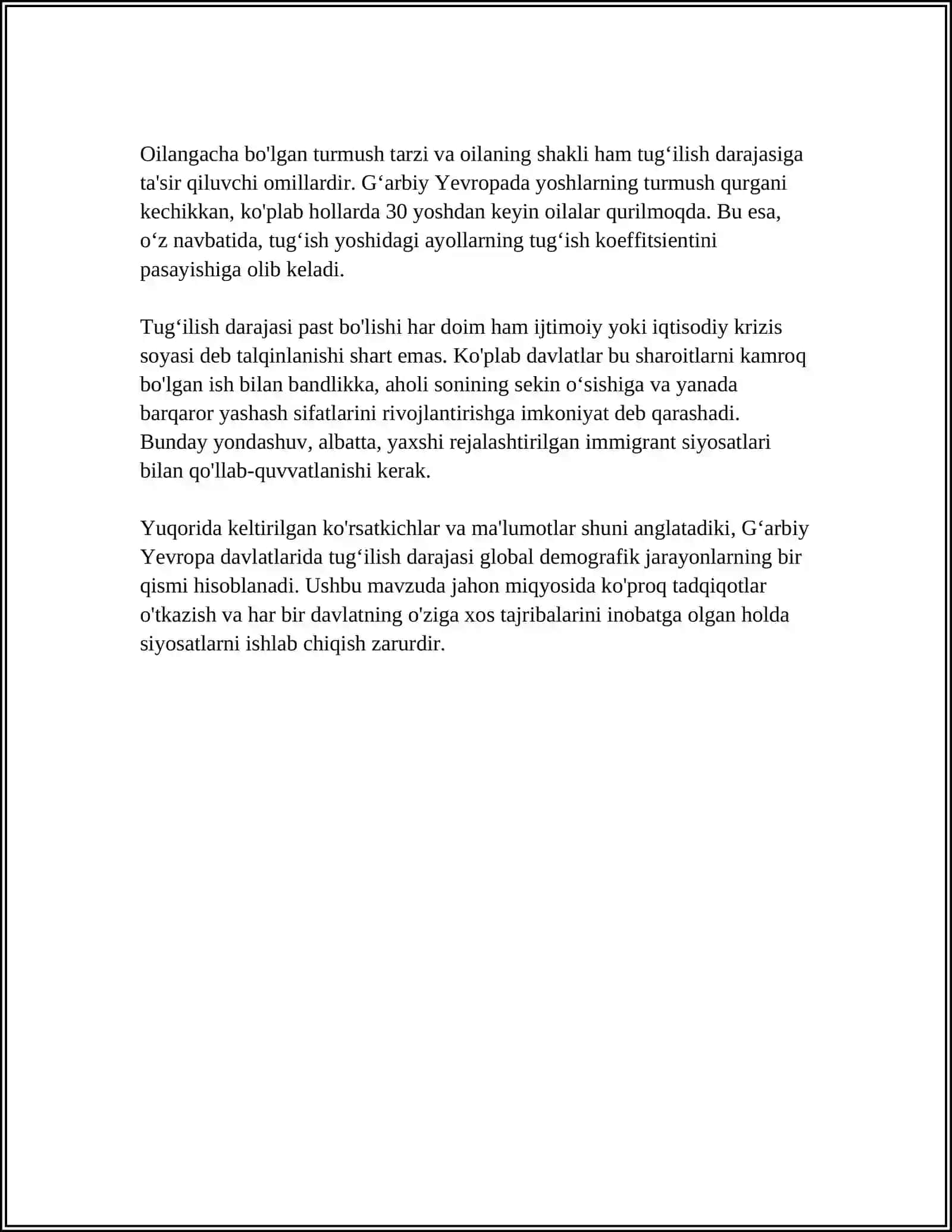 GʻARBIY YEVROPA DAVLATLARI AHOLISINING DEMOGRAFIK VAZIYATI 4