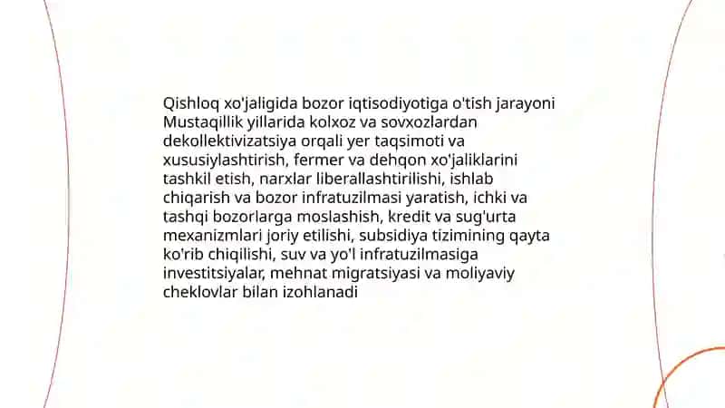 Mustaqillik yillarida qishloq xojaligi va sanoat sohasidagi ozgarishlar 4