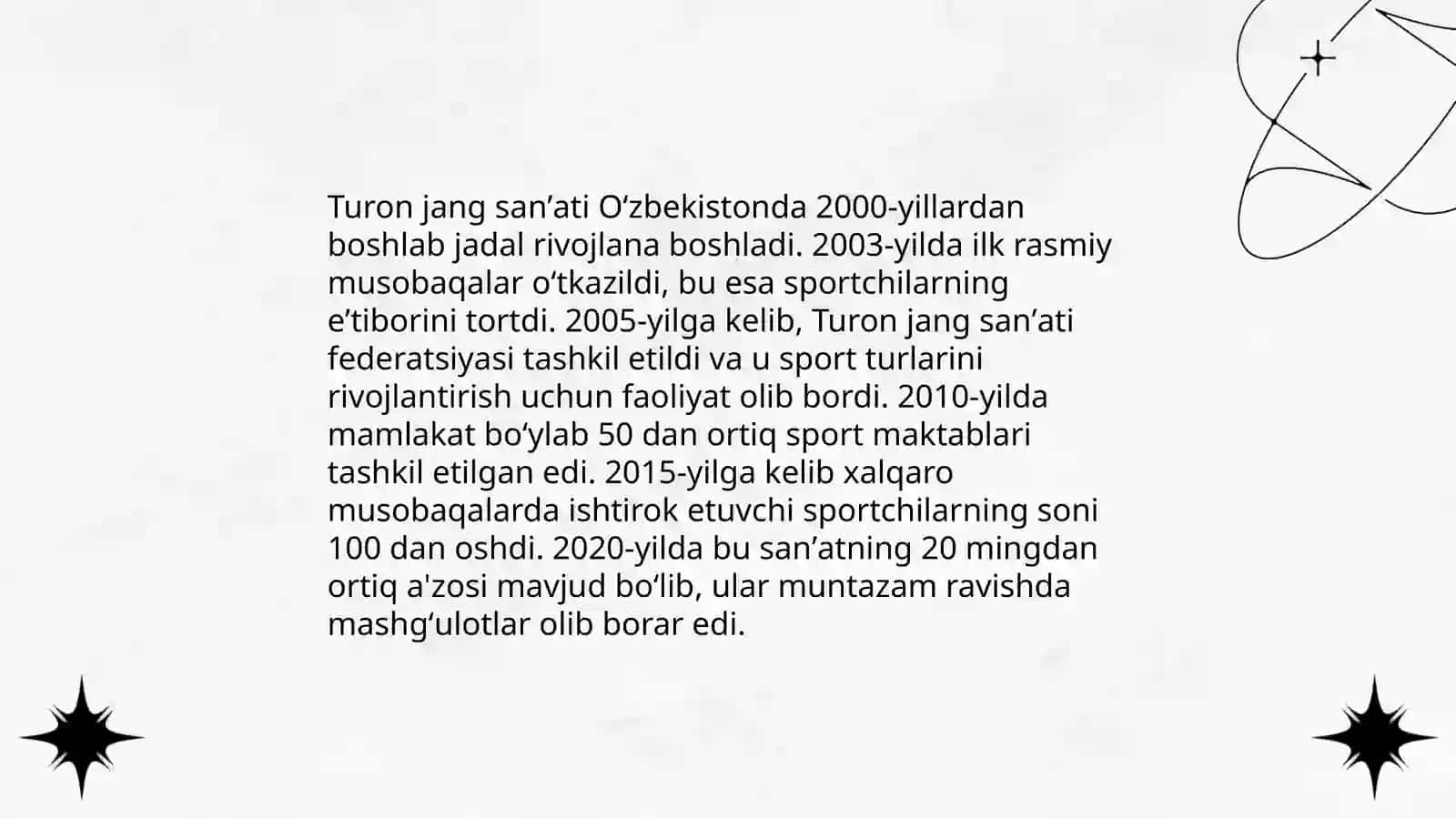 Turon jang sanʼati sporti tarixi va qoidalari 4
