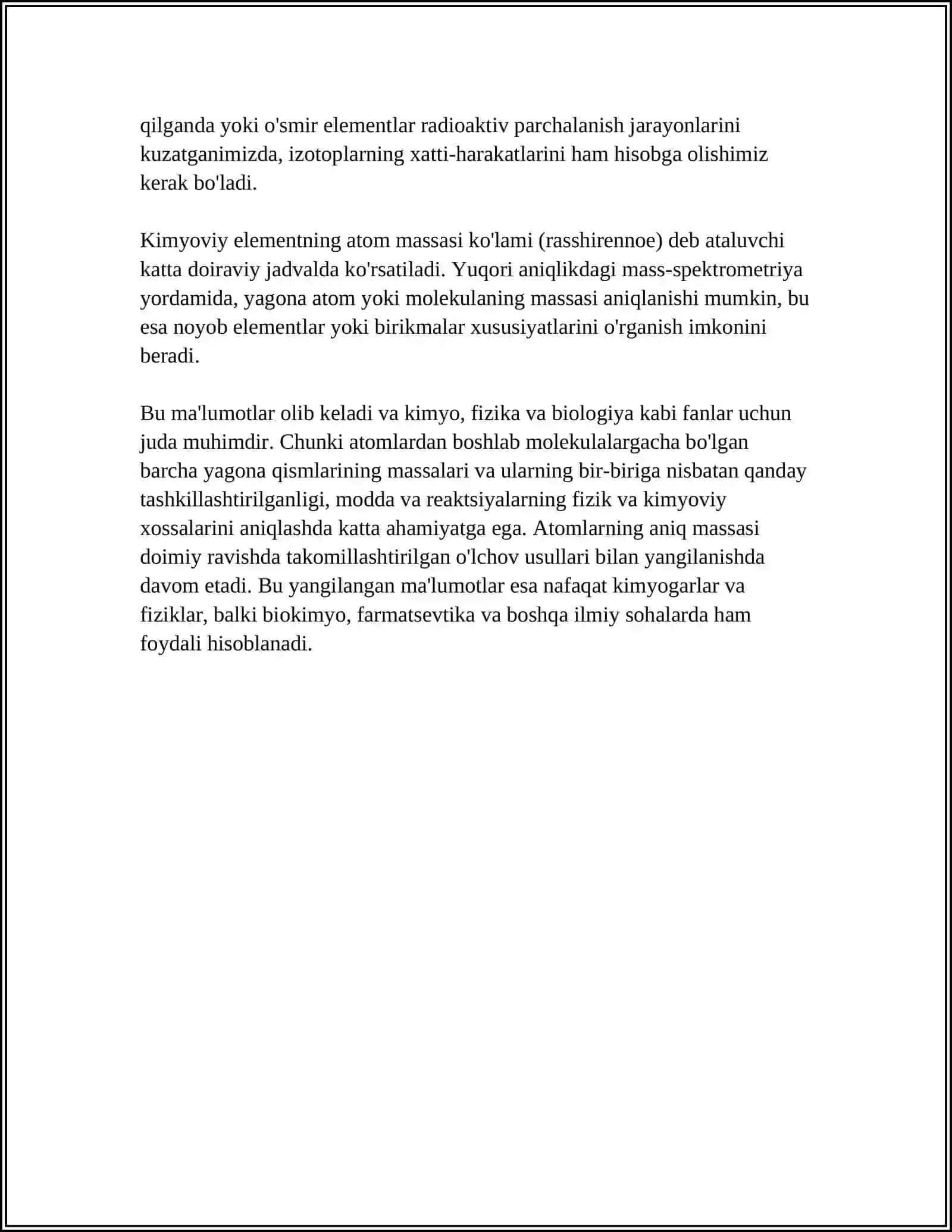 ATOM MASSA VA MOLEKULAR MASSA 4