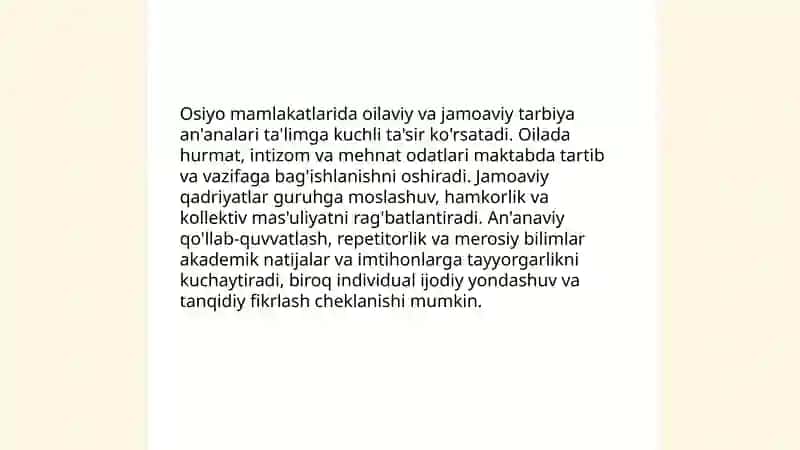 Diniy ta'lim va tarbiya amaliyotlari Osiyo mamlakatlarida 4
