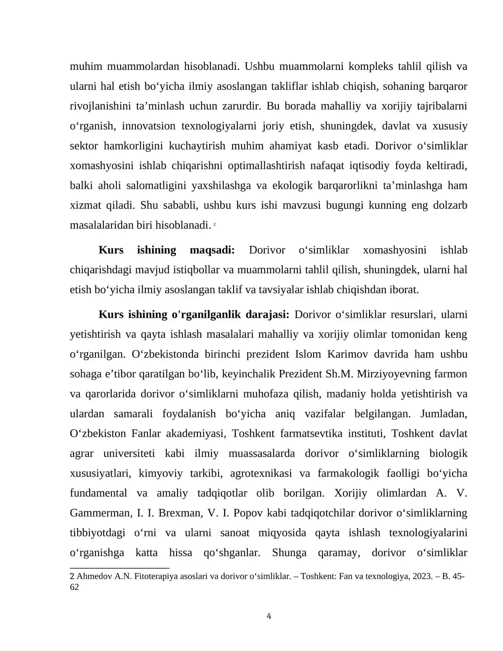DORIVOR OʻSIMLIKLAR XOM-ASHYOSINI YETISHTIRISH VA QAYTA ISHLASHNING ZAMONAVIY HOLATI VA RIVOJLANISH ISTIQBOLLARI 4