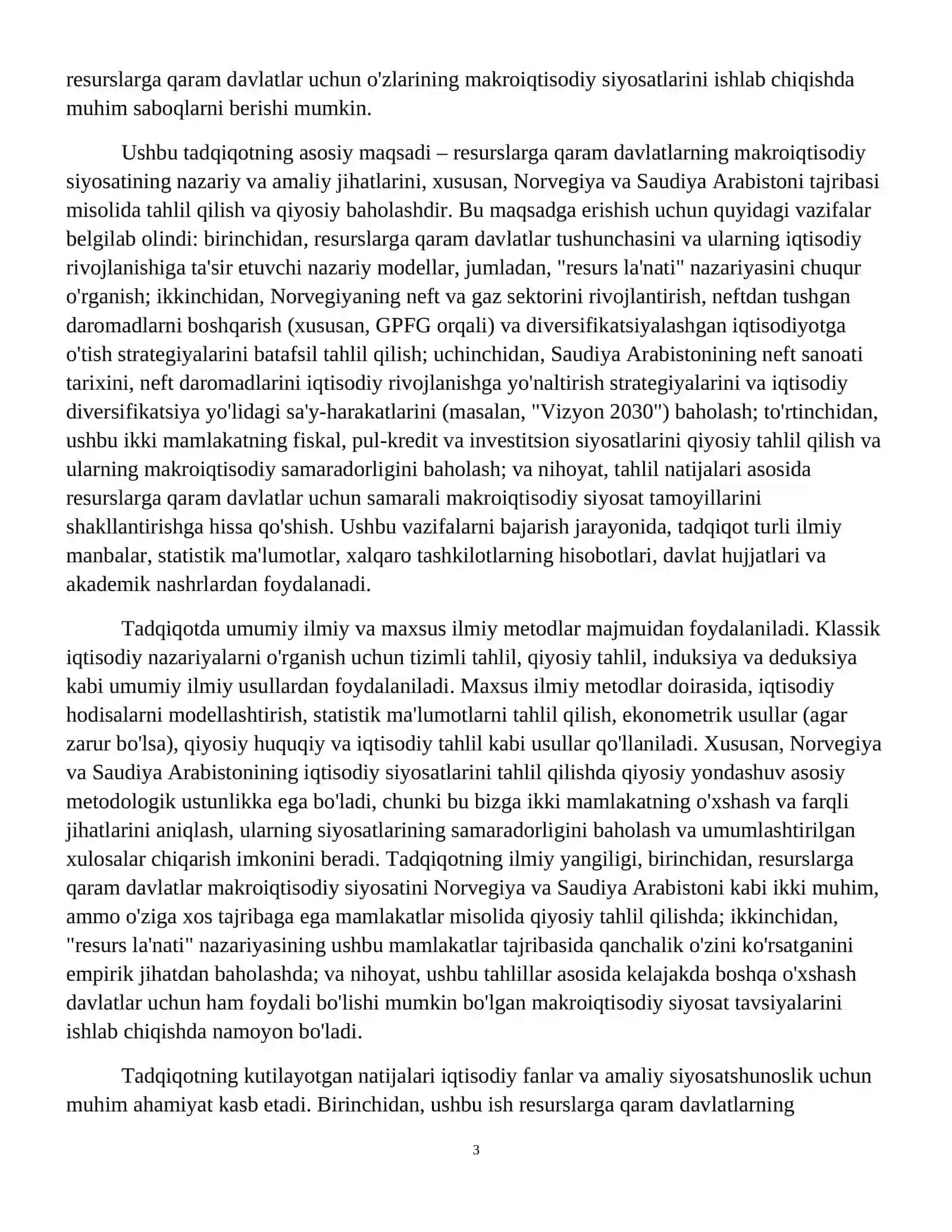 Resurslarga qaram davlatlarninv makroiqtisodiy siyosati: Norvegiya va Saudiya Arabstoni tajribasi 4
