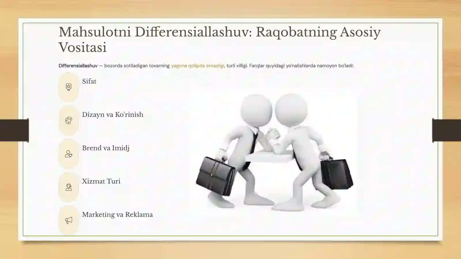 Monopolistik Raqobat va Mahsulotni Differensiallashuv 4