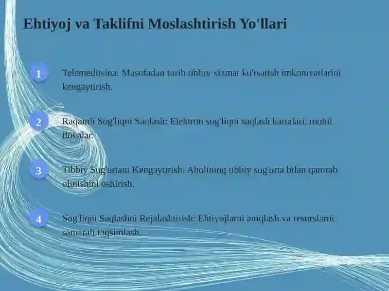 Tibbiy Xizmatlarga Bo'lgan Ehtiyojlarni Qondirish: Muammolar va Yechimlar 4