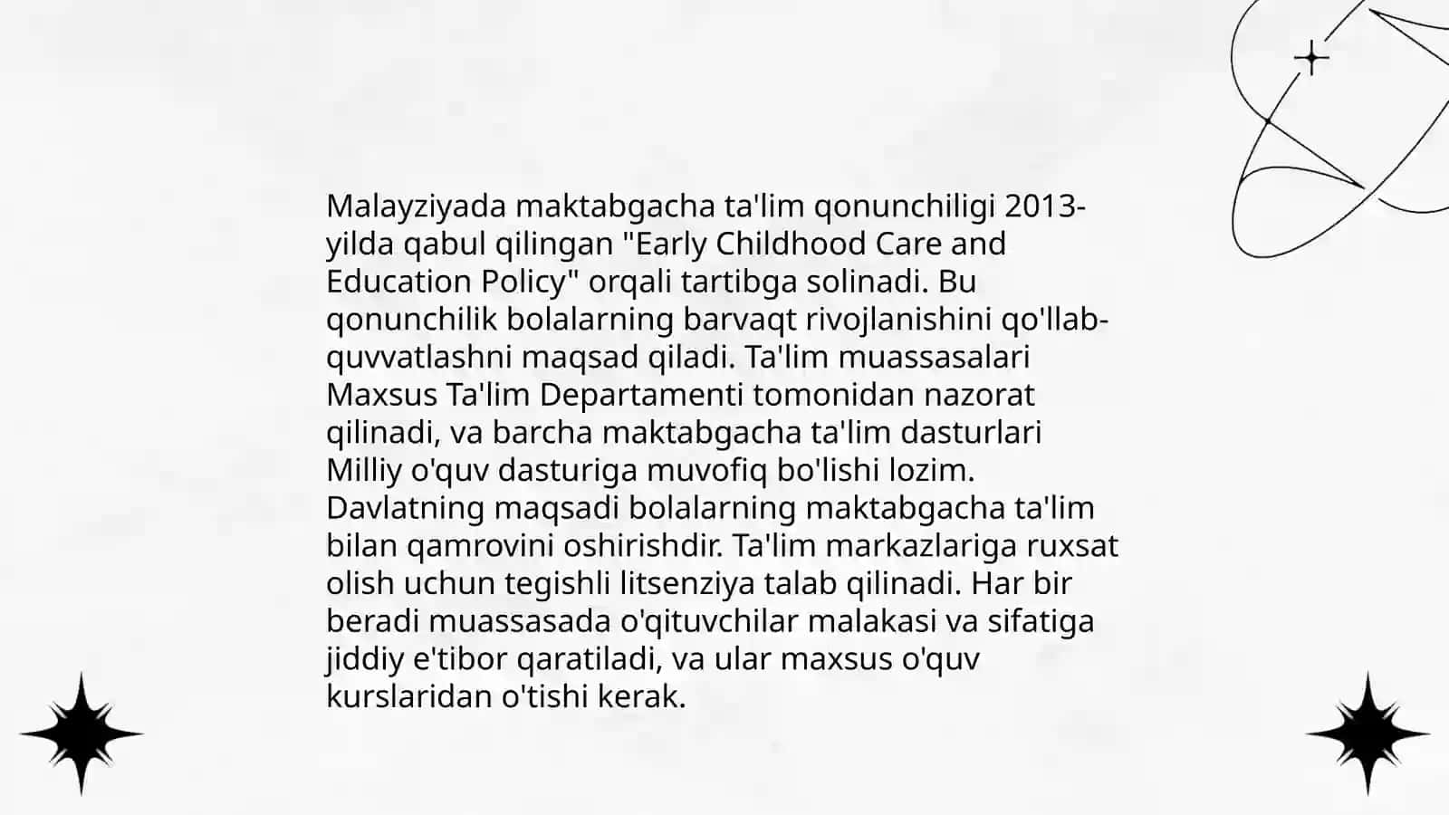 Malayziya maktabgacha taʼlim tizimi 4