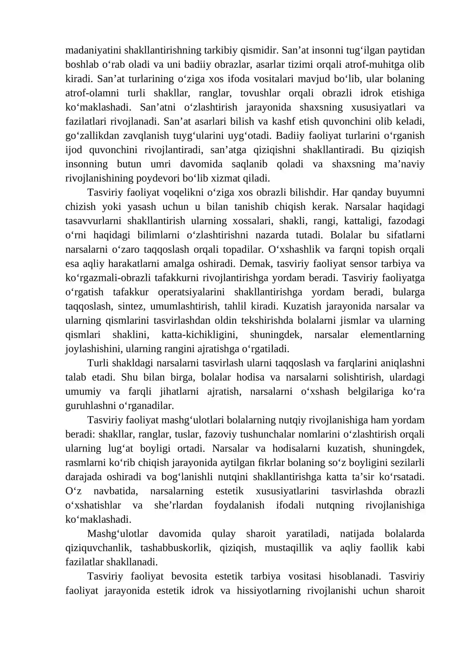 Maktabgacha yoshdagi bolalarni har tomonlama rivojlantirishda tasviriy faoliyatning ahamiyati 4