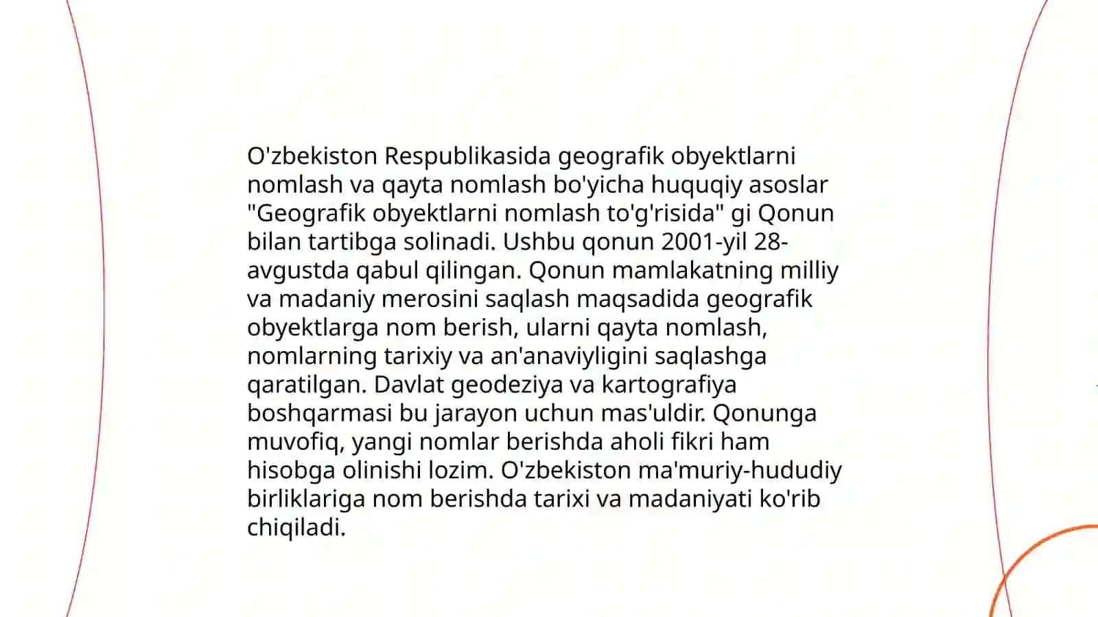 Geografik obyektlarning nomlashga oid huquqiy-me'yoriy hujjatlar va ullarni amaliyotga qo'llash 4