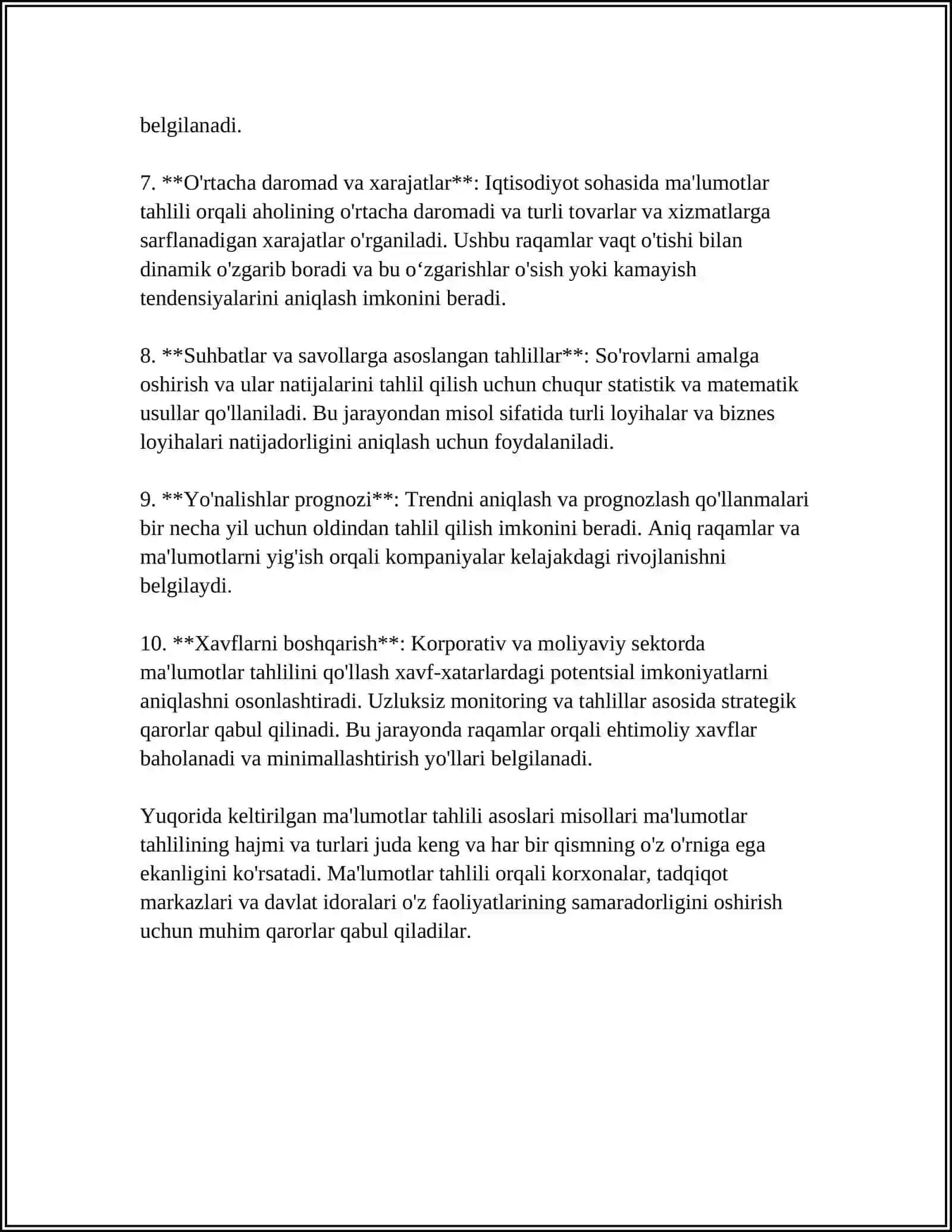 MA'LUMOTLARNI KOMPLEKS TAHLIL QILISH METODLARI VA VOSITALARI BO'YICHA A.P.KULAICHEV TADQIQOTLARI 4