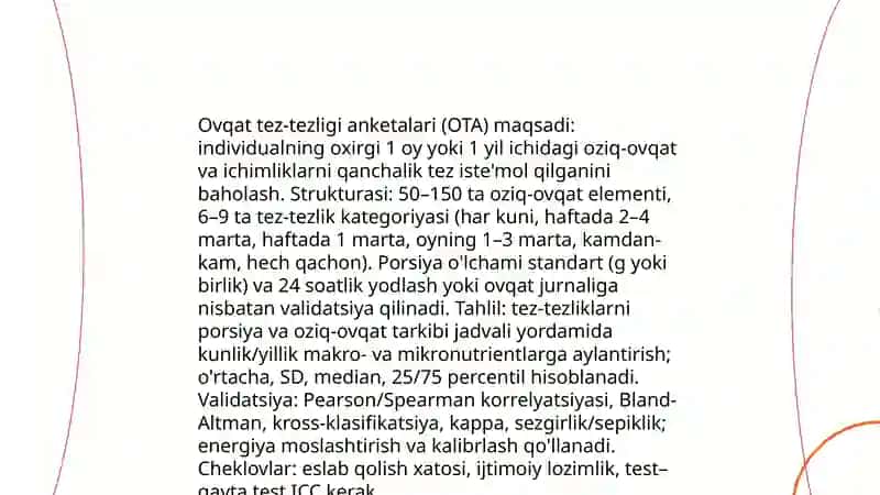 Shaxsiy ovgatlanishni adekvatligini o'rganish va baholash 4