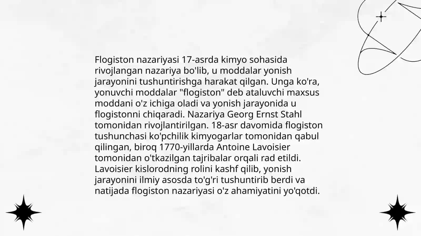 Shtal va Lavuazye g'oyalari o'rtasidagi kurash 4