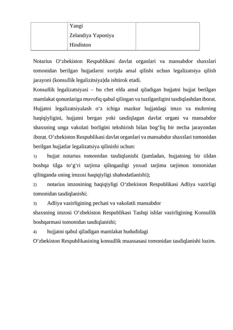 CHET EL ELEMENTI BILAN MURAKKABLASHGAN NOTARIAL HARAKAT 4