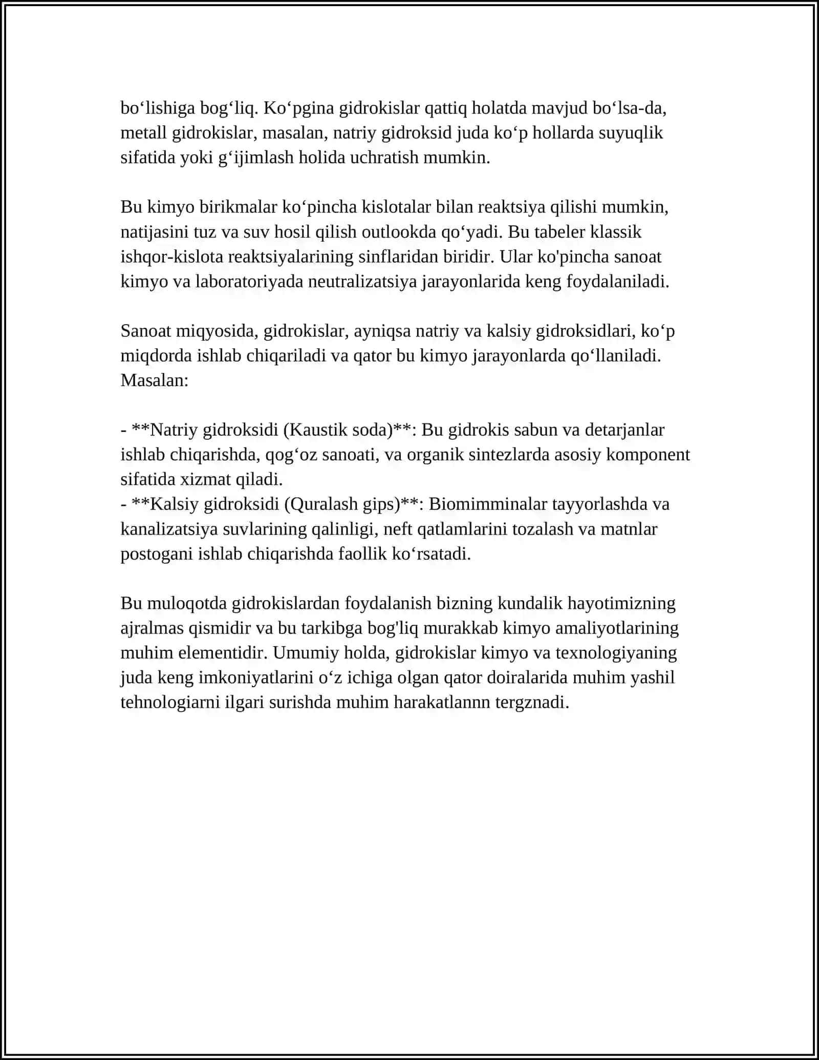 GIDROKSID XOSSALARI 4