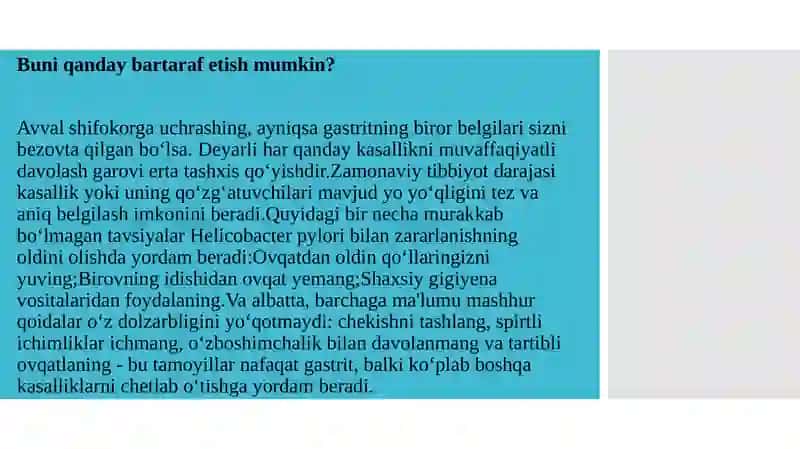 Gastrit, Oshqozon ichak yarasi va kolit kelib chiqishida mikroorganizmlarning ahamiyati, patogenezi, laboratoriya tashhisi 4